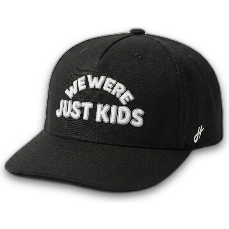 svart-bojd-keps-snapback-just-kids-outline-the-retro-fran-homenage