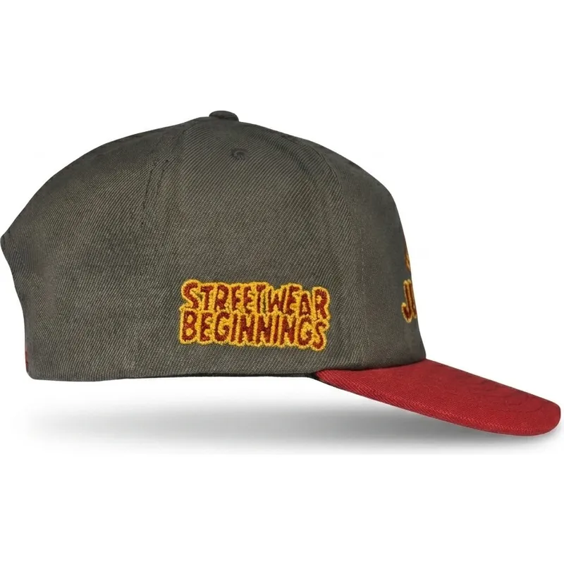 homenage-curved-brim-just-kids-the-retro-grey-and-red-snapback-cap