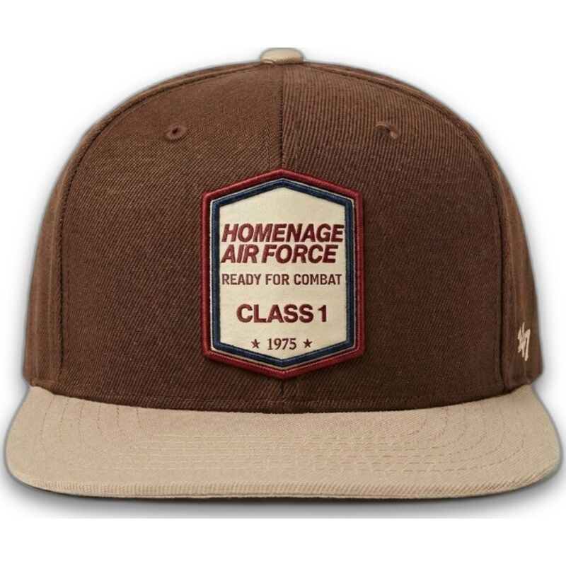 dunkelbraune-flache-snapback-kappe-squadron-military-surplus-the-retro-von-homenage