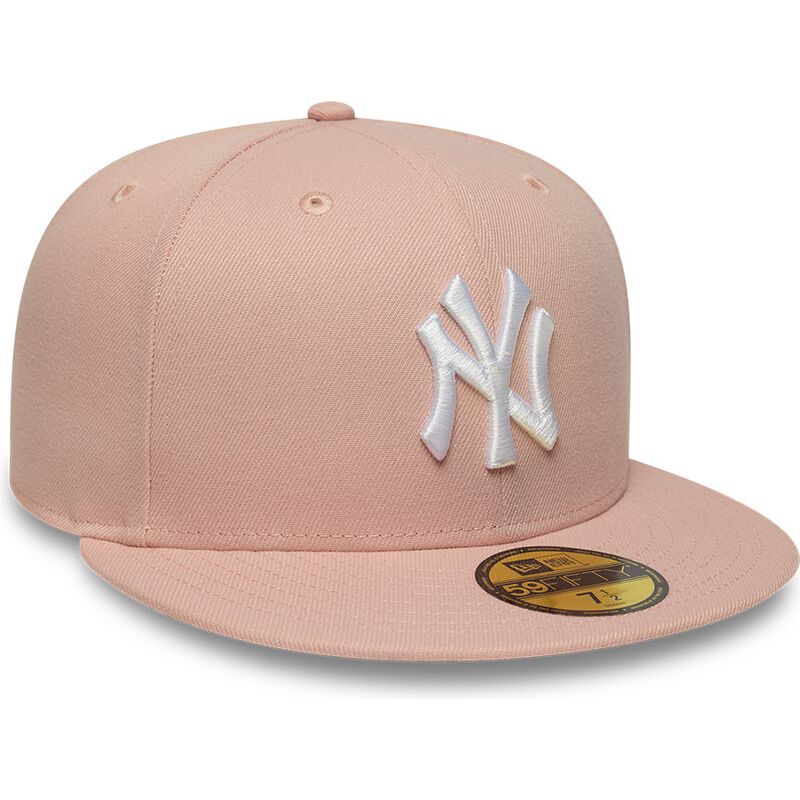 flache-rosa-angepasste-59fifty-league-essential-kappe-der-new-york-yankees-mlb-von-new-era