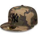 flache-kappe-camouflage-verstellbar-mit-schwarzem-logo-59fifty-camo-von-new-york-yankees-mlb-von-new-era