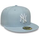 casquette-plate-bleue-claire-ajustee-59fifty-league-essential-new-york-yankees-mlb-new-era