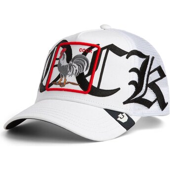 Casquette trucker blanche coq Old English Cock The Farm Goorin Bros.