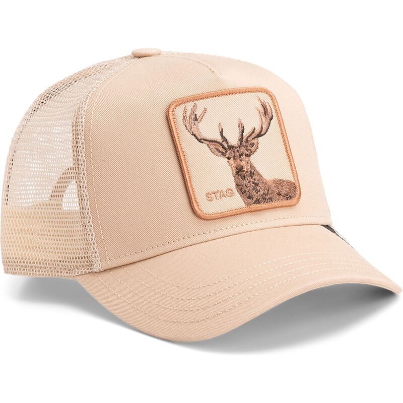 casquette-trucker-beige-cerf-blur-stag-the-farm-goorin-bros