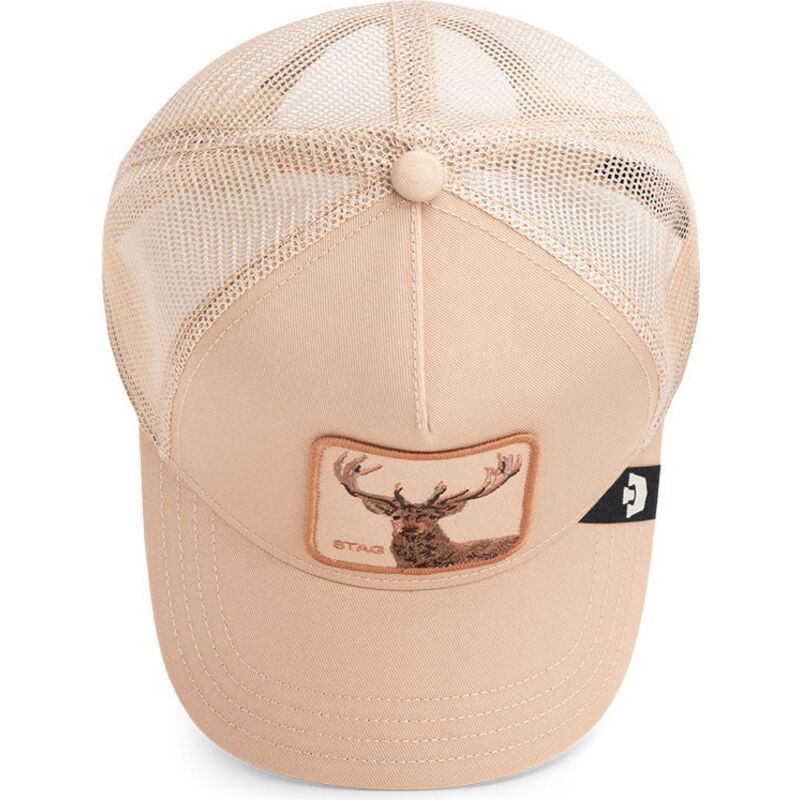 casquette-trucker-beige-cerf-blur-stag-the-farm-goorin-bros