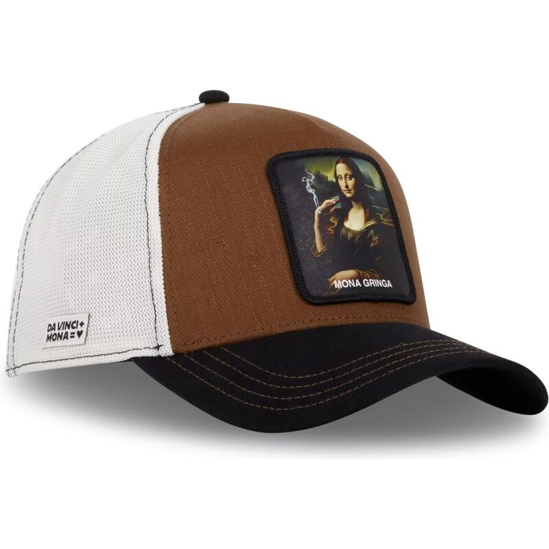 gorra-trucker-marron-mona-lisa-art-mona-mona-gringa-famous-de-capslab