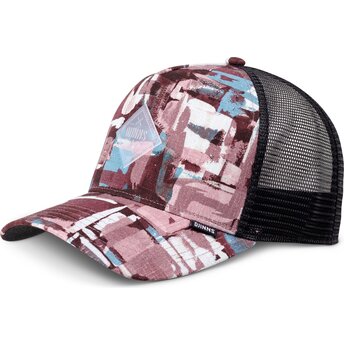 Trucker Cap rot und blau HFT PatternAbstract von Djinns