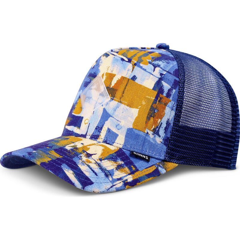 trucker-cap-blau-und-braun-hft-patternabstract-von-djinns