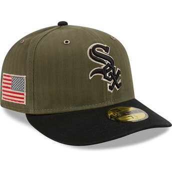 Grüne gebogene verstellbare 59FIFTY Pre-Curved American Herringbone Kappe der Chicago White Sox MLB von New Era