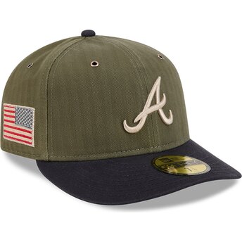 Casquette courbée verte ajustée 59FIFTY Pre-Curved American Herringbone Atlanta Braves MLB New Era