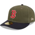 grune-gebogene-verstellbare-59fifty-pre-curved-american-herringbone-kappe-der-boston-red-sox-mlb-von-new-era