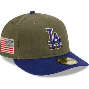Grüne gebogene verstellbare 59FIFTY Pre-Curved American Herringbone Kappe der Los Angeles Dodgers MLB von New Era