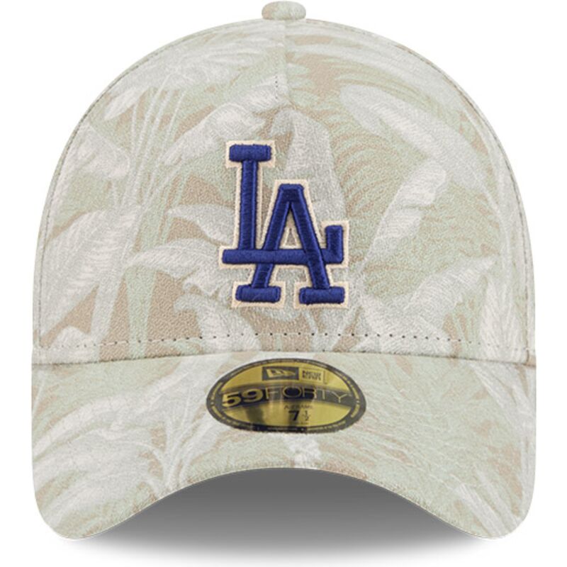 casquette-courbee-beige-ajustee-59forty-a-frame-leafy-palm-los-angeles-dodgers-mlb-new-era
