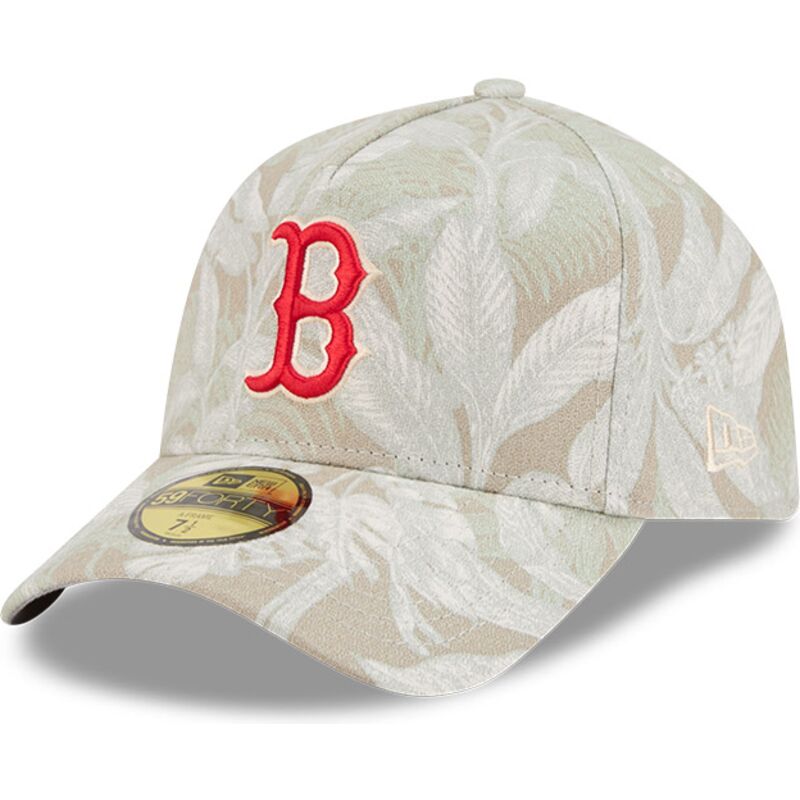 beige-gebogene-verstellbare-59forty-a-frame-leafy-palm-kappe-der-boston-red-sox-mlb-von-new-era