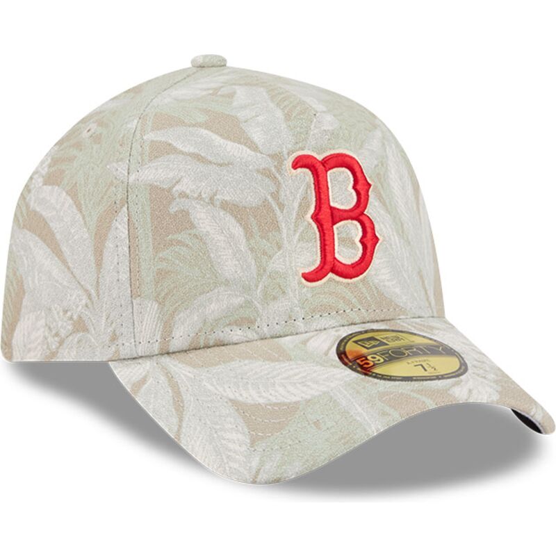 beige-gebogene-verstellbare-59forty-a-frame-leafy-palm-kappe-der-boston-red-sox-mlb-von-new-era
