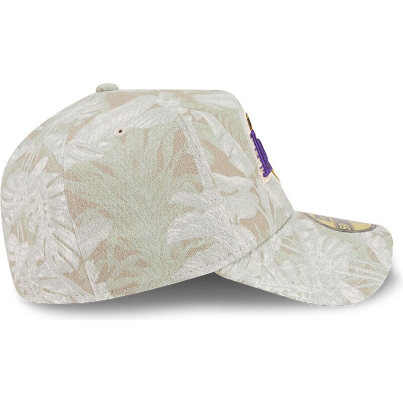 casquette-courbee-beige-ajustee-59forty-a-frame-leafy-palm-los-angeles-lakers-nba-new-era