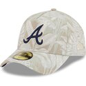 beige-gebogene-verstellbare-59forty-a-frame-leafy-palm-kappe-von-atlanta-braves-mlb-von-new-era