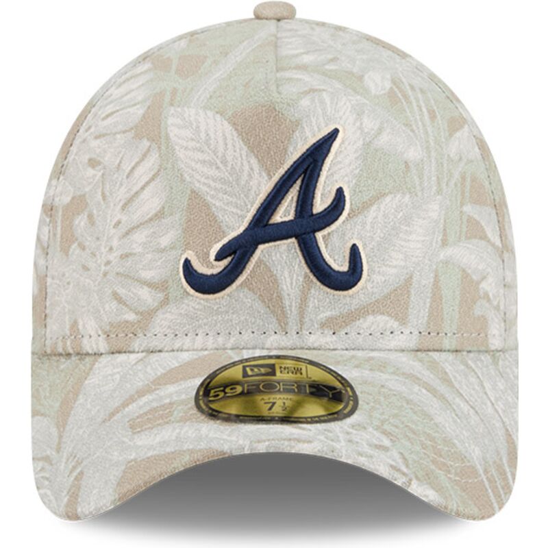 casquette-courbee-beige-ajustee-59forty-a-frame-leafy-palm-atlanta-braves-mlb-new-era