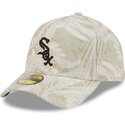 beige-gebogene-verstellbare-59forty-a-frame-leafy-palm-kappe-der-chicago-white-sox-mlb-von-new-era