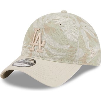 Casquette courbée beige ajustable 9TWENTY Leafy Palm Los Angeles Dodgers MLB New Era