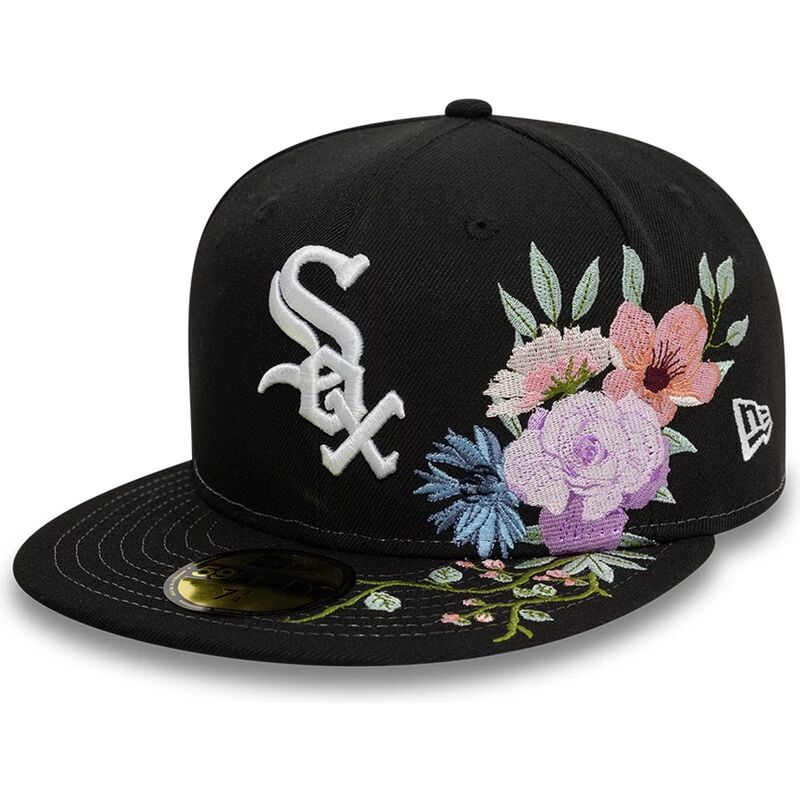 casquette-plate-noire-ajustee-59fifty-floral-chicago-white-sox-mlb-new-era