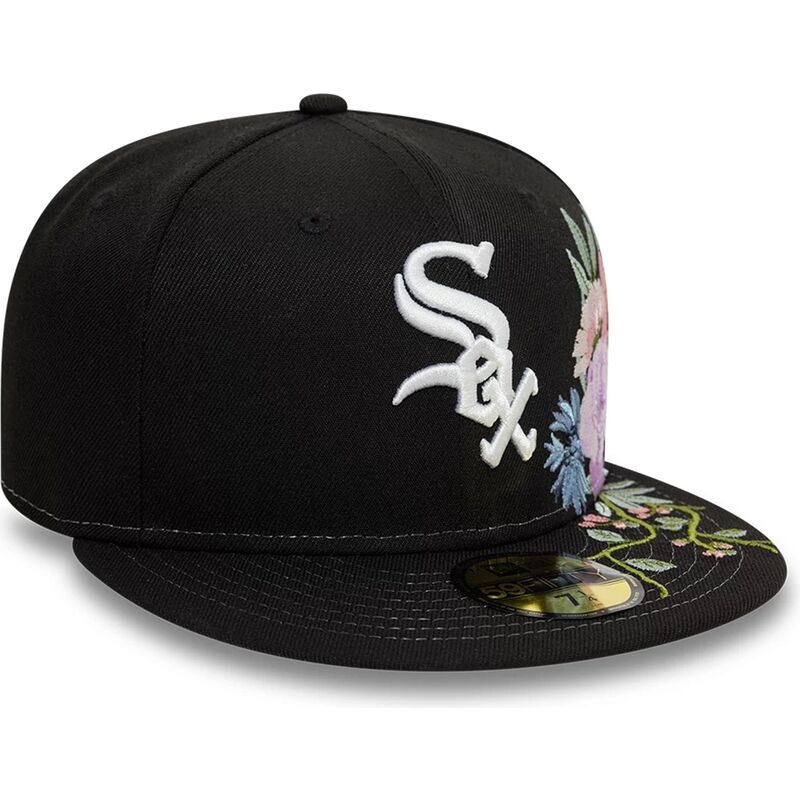 casquette-plate-noire-ajustee-59fifty-floral-chicago-white-sox-mlb-new-era
