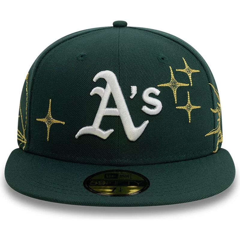 grune-enganliegende-59fifty-zodiac-flat-cap-der-oakland-athletics-mlb-von-new-era