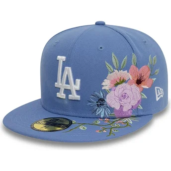 Casquette plate bleue ajustée 59FIFTY Floral Los Angeles Dodgers MLB New Era