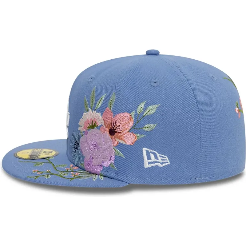 casquette-plate-bleue-ajustee-59fifty-floral-los-angeles-dodgers-mlb-new-era