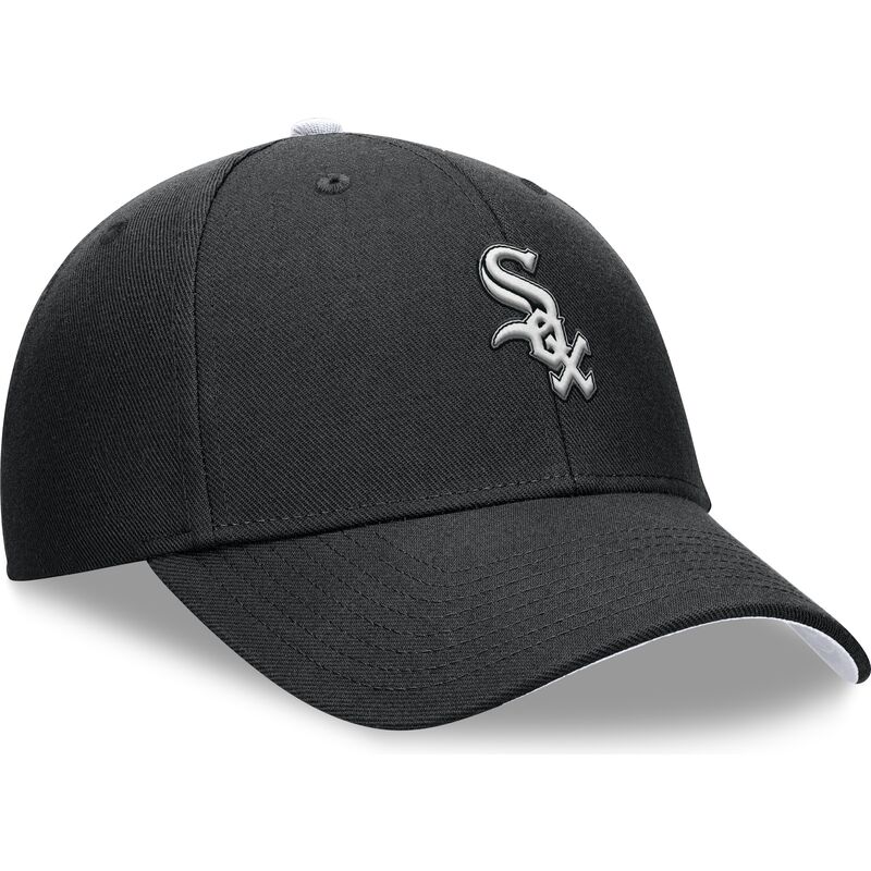 schwarze-gebogene-verstellbare-kappe-fur-kinder-dri-fit-club-structured-von-chicago-white-sox-mlb-von-nike