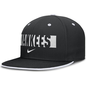 Casquette plate noire ajustée Primetime Dri-Fit True Structured Round Bill New York Yankees MLB Nike
