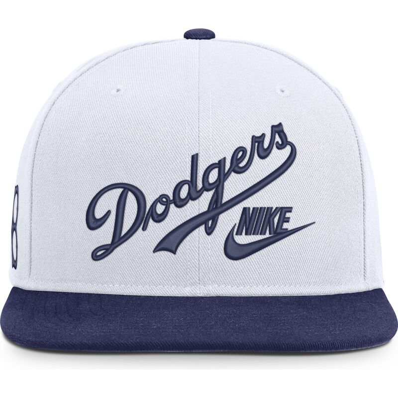 weisse-und-blaue-flache-snapback-kappe-cooperstown-dri-fit-pro-structured-square-bill-der-los-angeles-dodgers-mlb-von-nike weisse-und-blaue-flache-snapback-kappe-cooperstown-dri-fit-pro-structured-square-bill-der-los-angeles-dodgers-mlb-von-nike