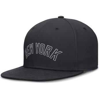 Marineblaue flache Fitted-Kappe Dri-Fit True Structured Round Bill der New York Yankees MLB von Nike