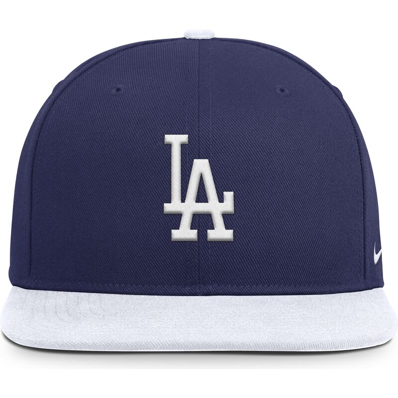blau-weisse-flache-snapback-kappe-nike-dri-fit-pro-structured-square-bill-der-los-angeles-dodgers-mlb-von-nike