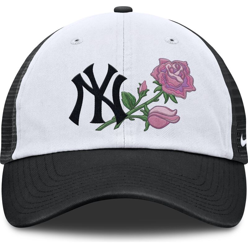 schwarze-und-weisse-verstellbare-trucker-kappe-mothers-day-club-unstructured-der-new-york-yankees-mlb-von-nike schwarze-und-weisse-verstellbare-trucker-kappe-mothers-day-club-unstructured-der-new-york-yankees-mlb-von-nike