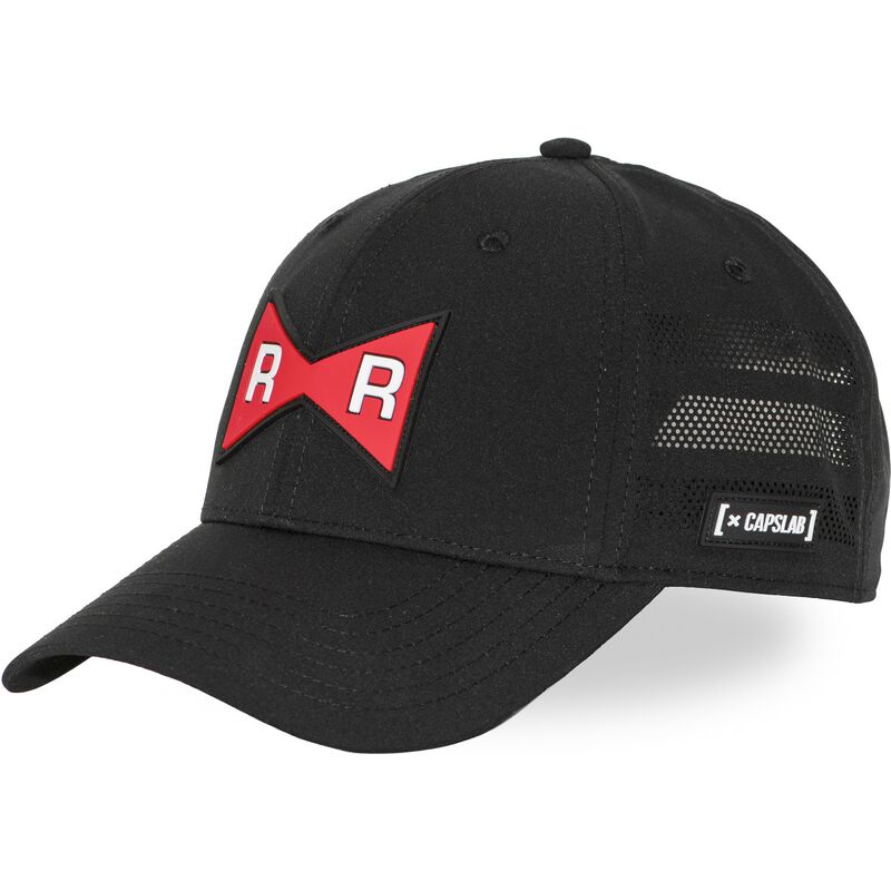 schwarze-verstellbare-trucker-cap-red-ribbon-army-db7-redb-dragon-ball-von-capslab schwarze-verstellbare-trucker-cap-red-ribbon-army-db7-redb-dragon-ball-von-capslab