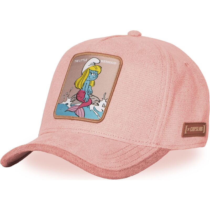 rosafarbene-gebogene-snapback-kappe-schlumpfine-smu-sur3b-die-schlumpfe-von-capslab