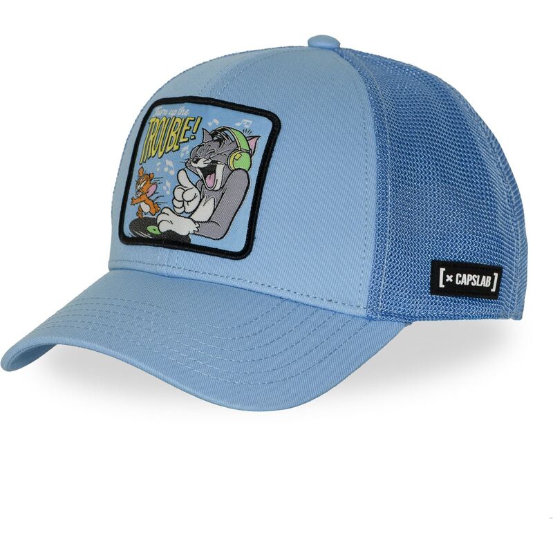 blaue-trucker-kappe-tom-und-jerry-taj8-trob-looney-tunes-von-capslab