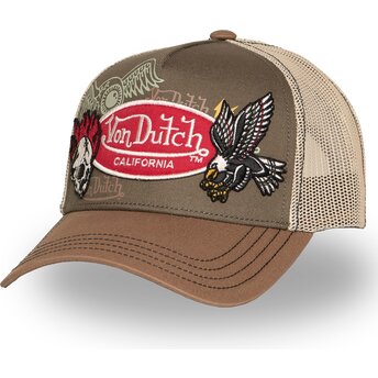 Casquette trucker marron PATCHES12 Von Dutch