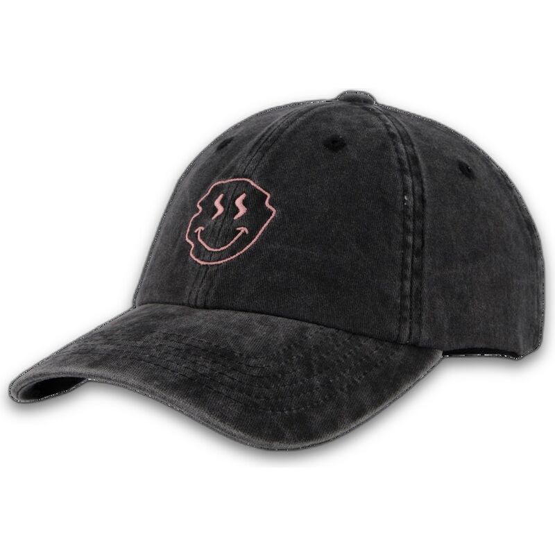 schwarze-verstellbare-curved-cap-smiley-washed-von-pica-pica schwarze-verstellbare-curved-cap-smiley-washed-von-pica-pica