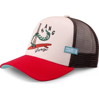 Casquette trucker beige et rouge HangLoose HFT Coastal