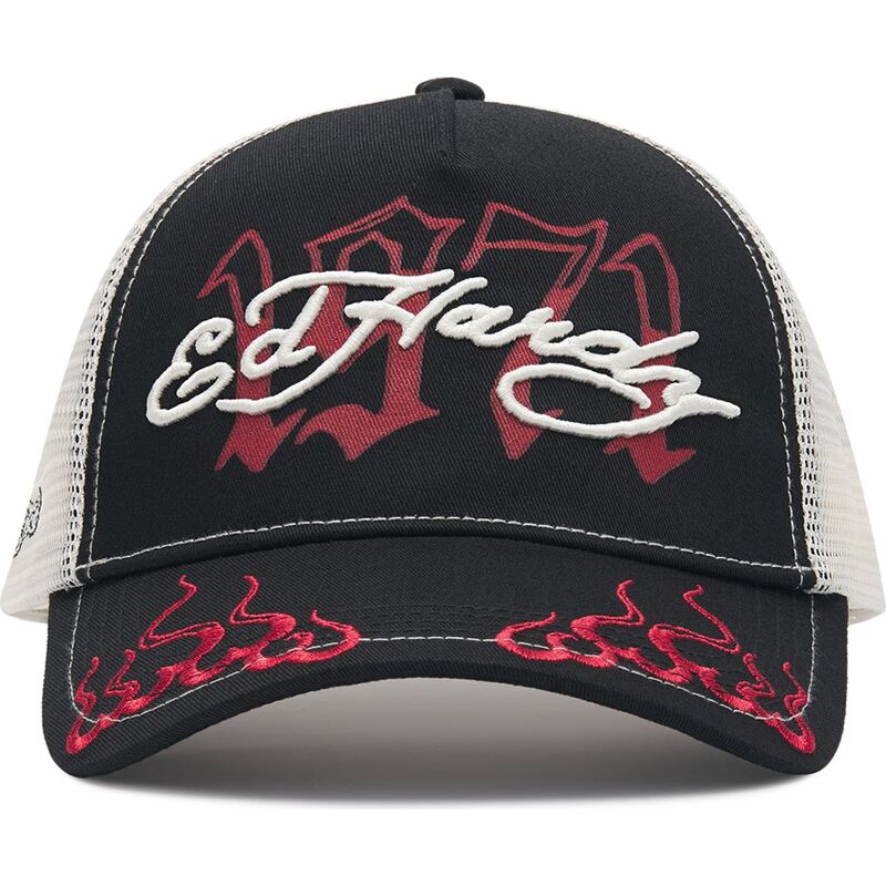 casquette-trucker-noire-beige-et-rouge-1971-ed-hardy casquette-trucker-noire-beige-et-rouge-1971-ed-hardy