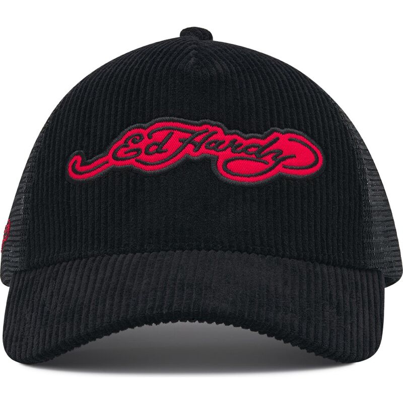 casquette-trucker-noire-embroidery-applique-cord-ed-hardy casquette-trucker-noire-embroidery-applique-cord-ed-hardy