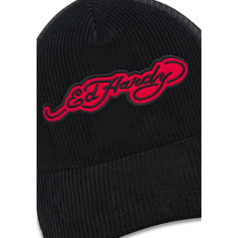 casquette-trucker-noire-embroidery-applique-cord-ed-hardy casquette-trucker-noire-embroidery-applique-cord-ed-hardy