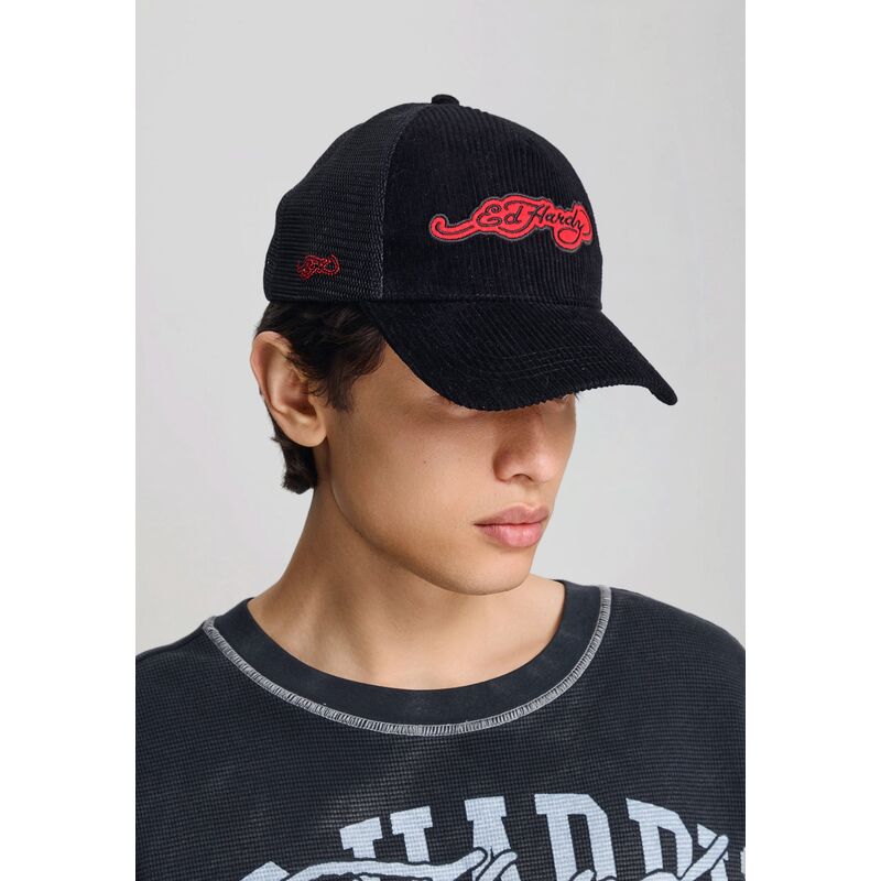 casquette-trucker-noire-embroidery-applique-cord-ed-hardy casquette-trucker-noire-embroidery-applique-cord-ed-hardy