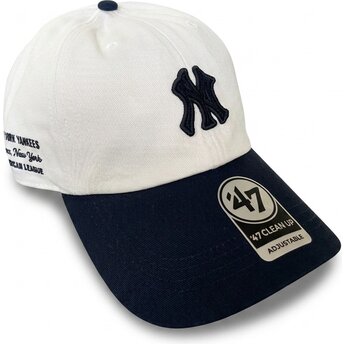 Mützen gebogen beige verstellbares band Clean Up Contemporary Two Tone der New York Yankees MLB von 47 Brand
