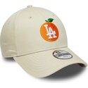 casquette-courbee-beige-ajustable-pour-enfant-9forty-fruit-icon-orange-los-angeles-dodgers-mlb-new-era