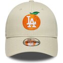 mutzen-gebogen-beige-verstellbares-band-fur-kinder-9forty-fruit-icon-orange-der-los-angeles-dodgers-mlb-von-new-era