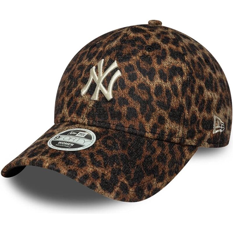 mutzen-gebogen-leopard-verstellbares-band-9forty-leopard-cosy-der-new-york-yankees-mlb-von-new-era