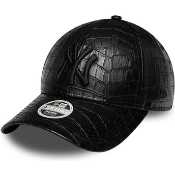 Mützen gebogen schwarz verstellbares band 9FORTY PU Pattern der New York Yankees MLB von New Era